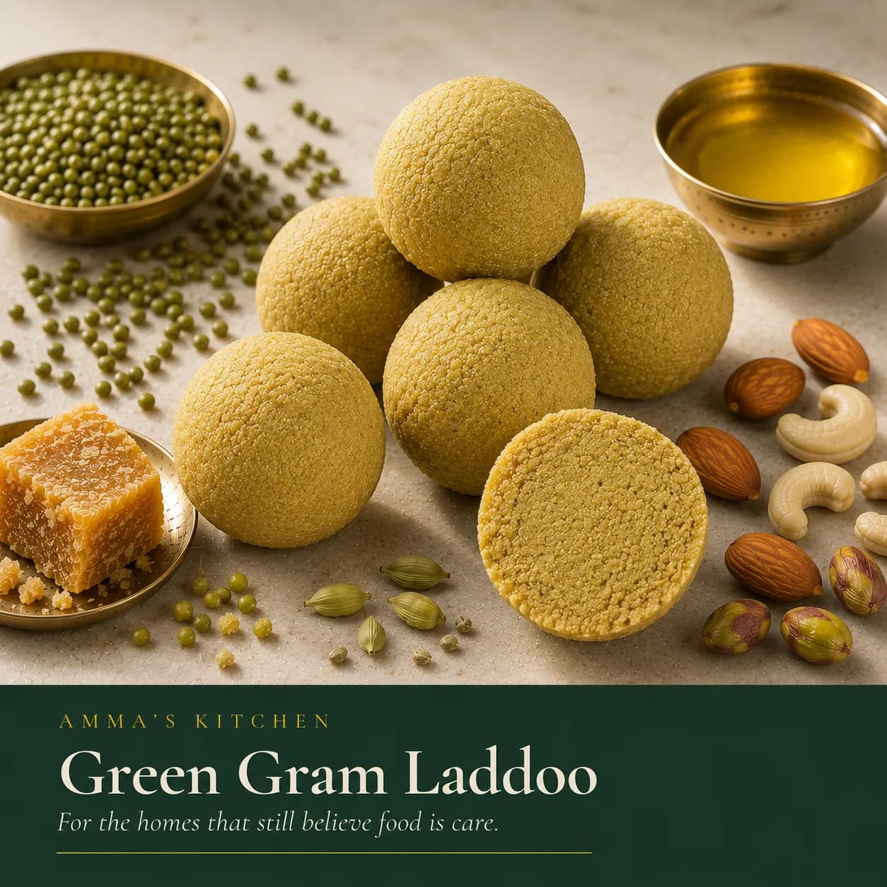 Green Gram Laddoo | Light Protein | For Little Ones