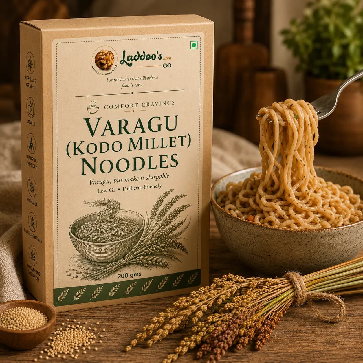 Kodo Millet (Varagu) Noodles | Single Millet