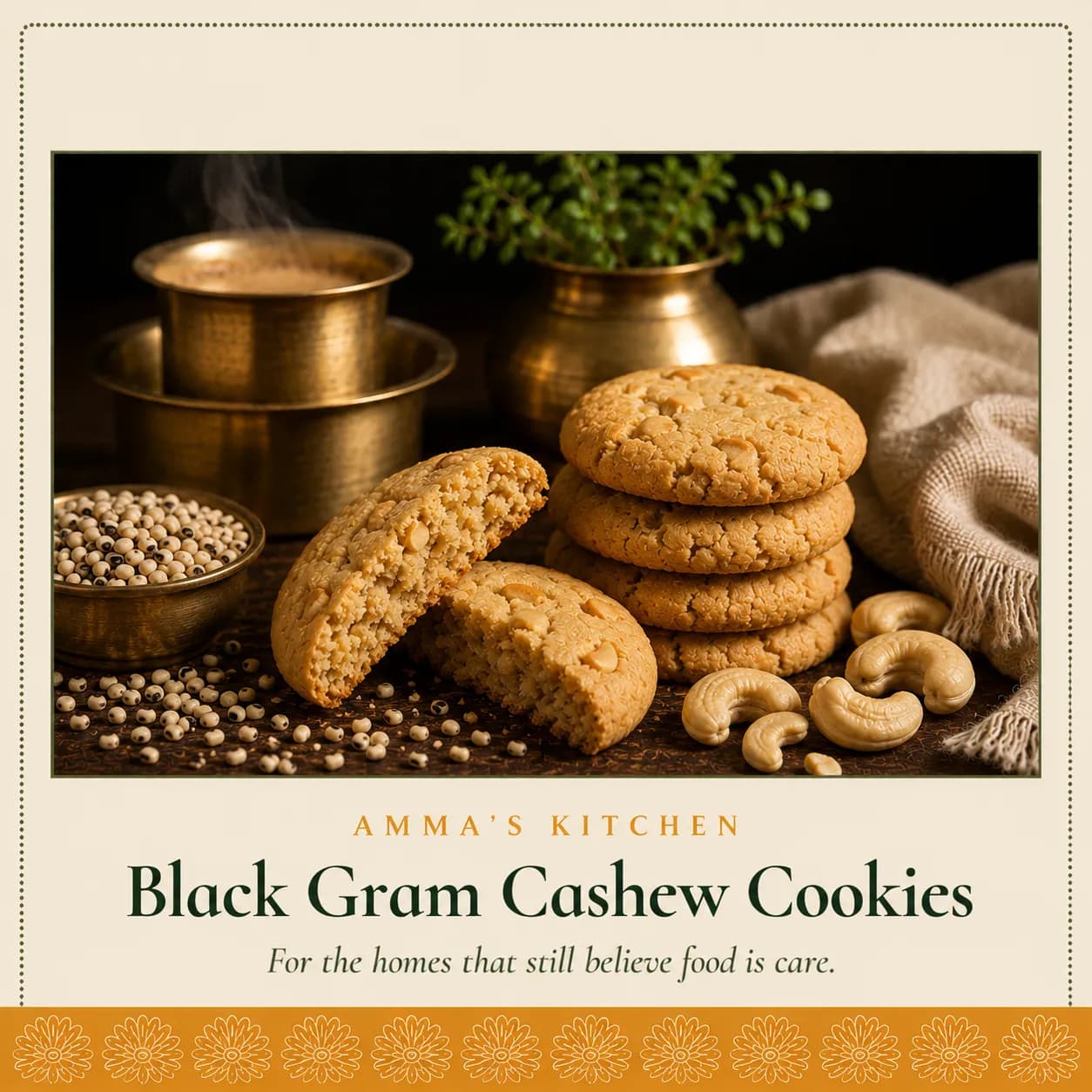 Black Gram Cashew Cookies | Protein-Rich