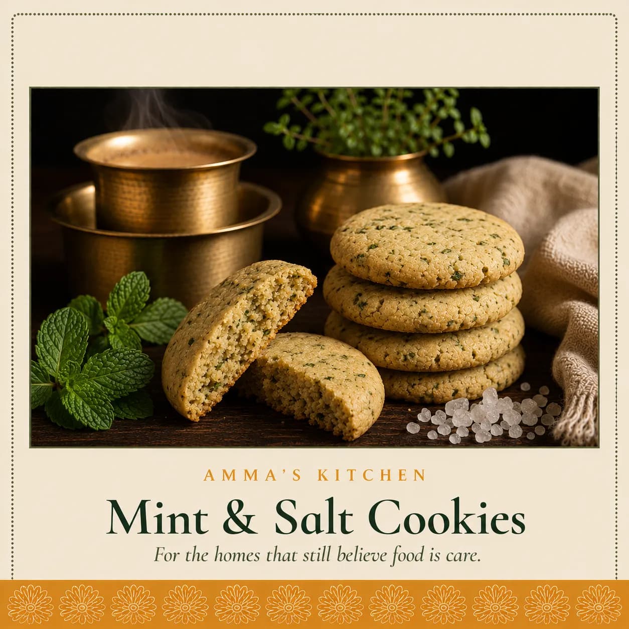 Mint & Salt Cookies (Pudina) | Savoury